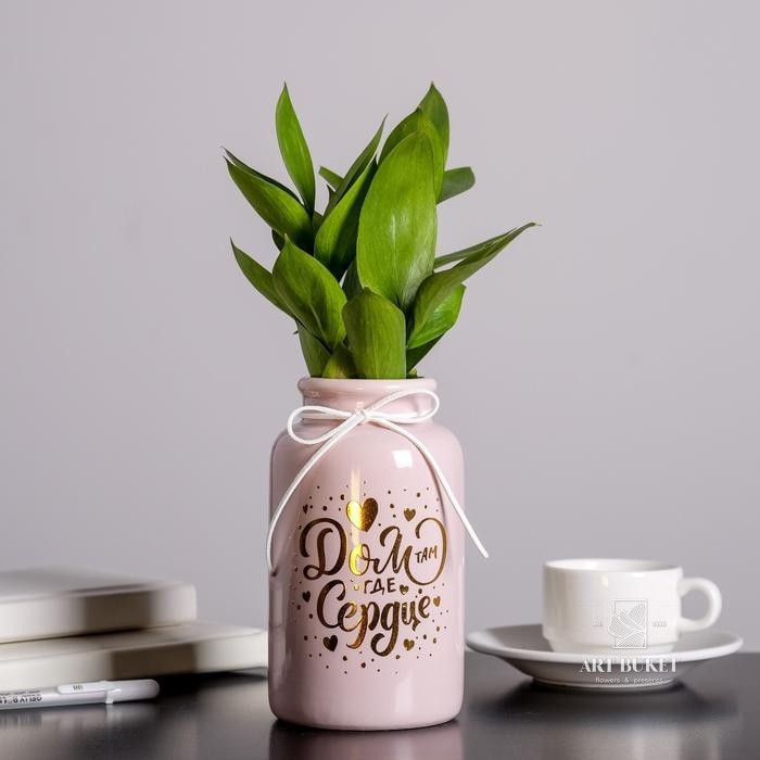 Ваза «Дом там, где сердце», цвет розовый