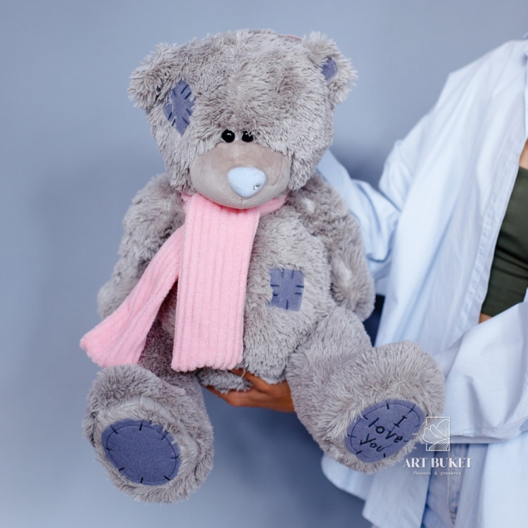 Медведь Тедди травка с шарфом №3 (50 см)