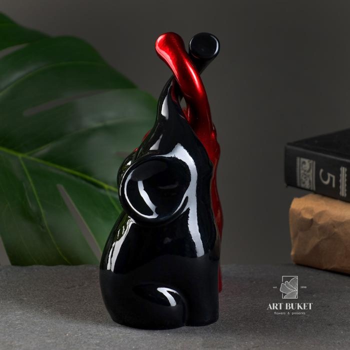 Фигура "Пара слонов" черный/бордовый, 7х12х16см   