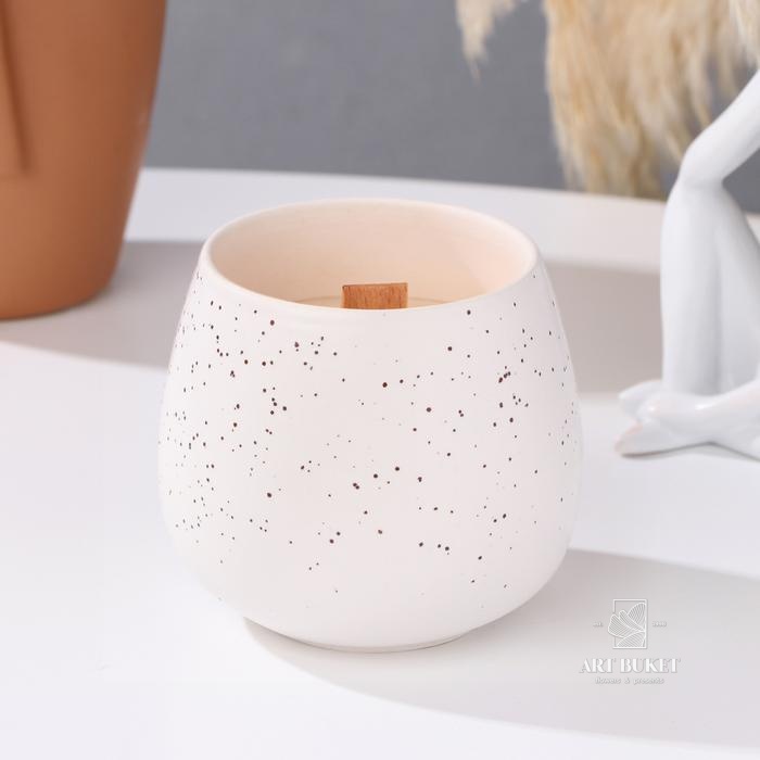 Свеча из соевого воска в кашпо "Нежность", 8х8 см, микс 