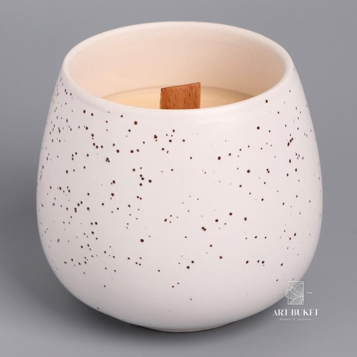 Свеча из соевого воска в кашпо "Нежность", 8х8 см, микс 