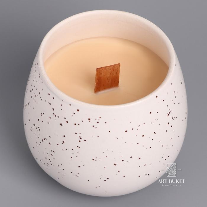 Свеча из соевого воска в кашпо "Нежность", 8х8 см, микс 