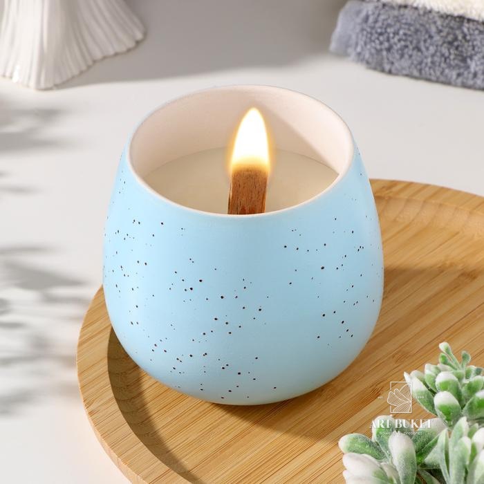 Свеча из соевого воска в кашпо "Нежность", 8х8 см, микс 