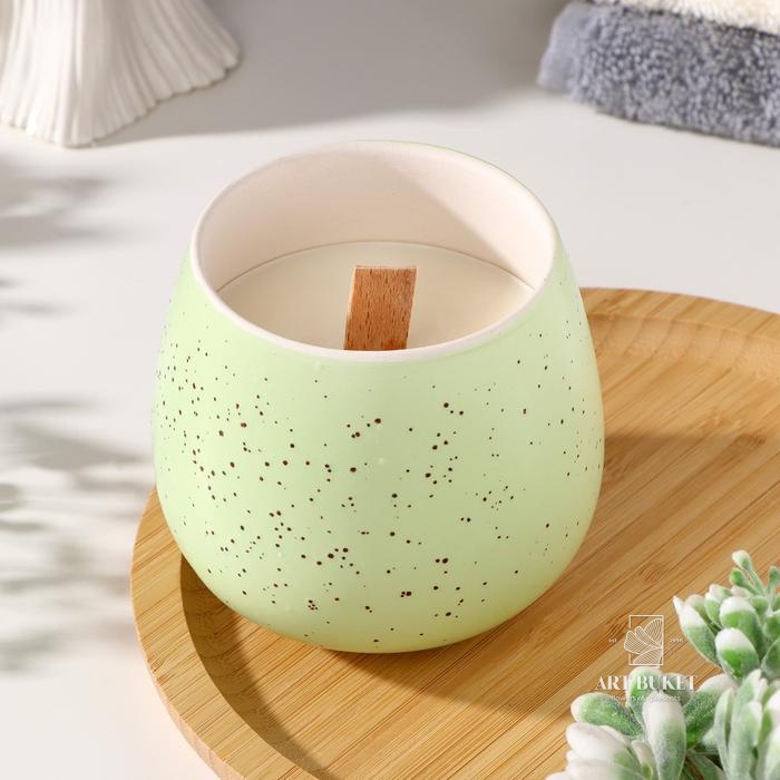 Свеча из соевого воска в кашпо "Нежность", 8х8 см, микс 