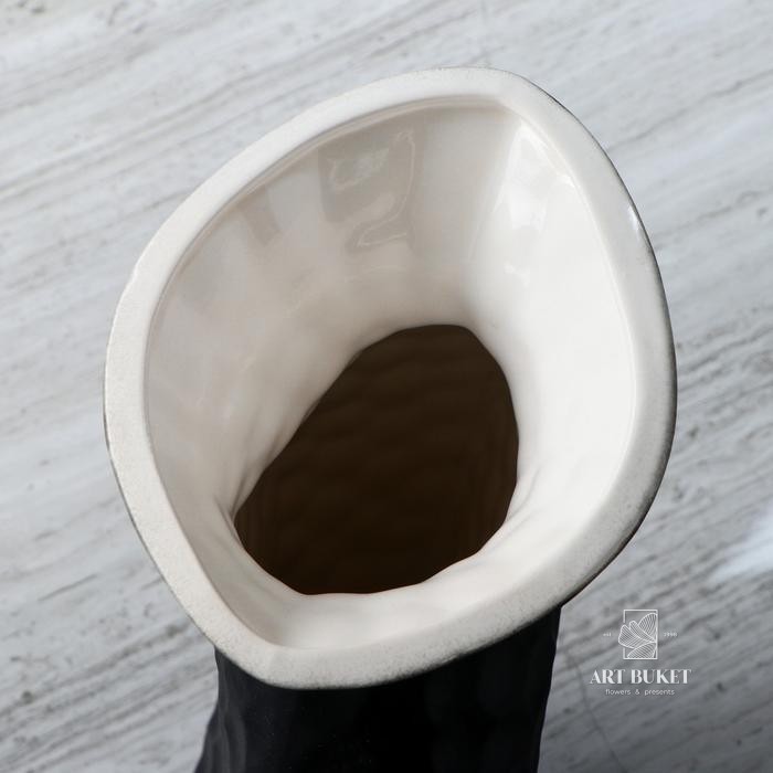 Ваза настольная "Луна", матовая, цвет черный, 38 см