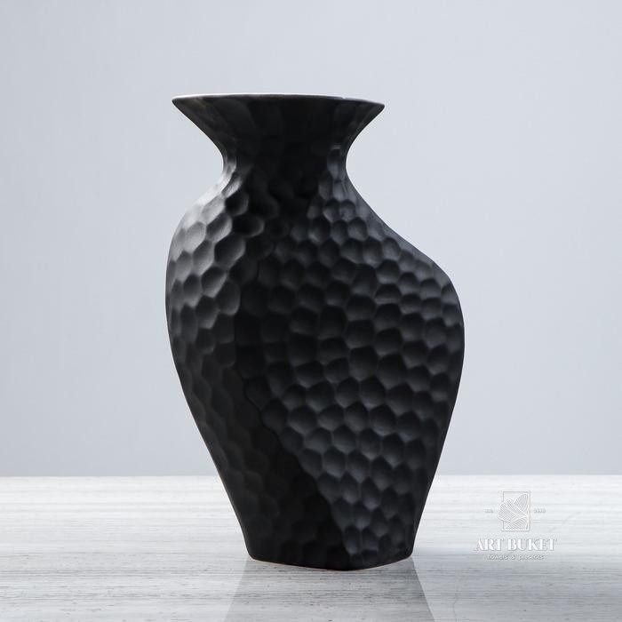 Ваза настольная "Луна", матовая, цвет черный, 38 см