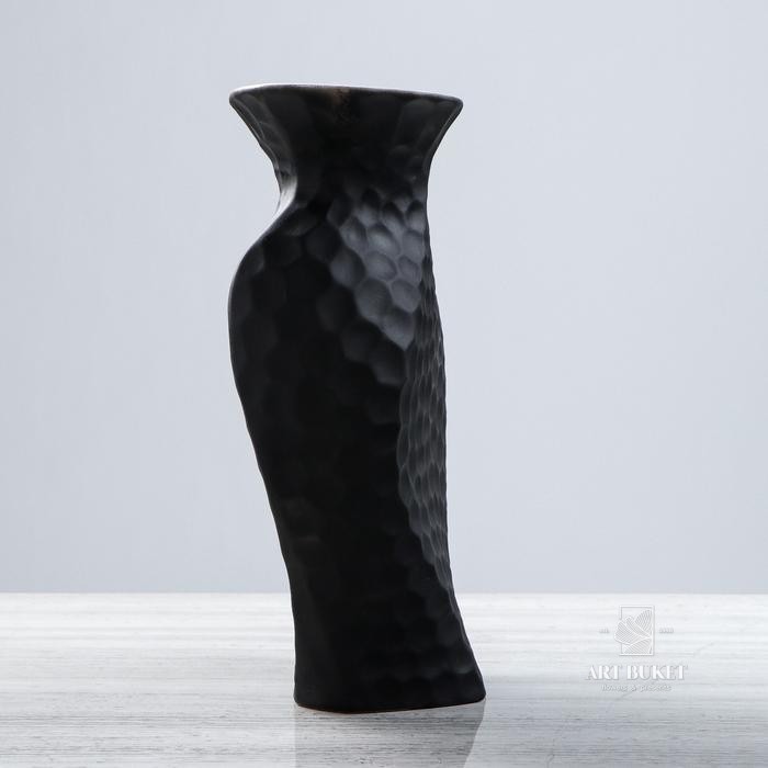 Ваза настольная "Луна", матовая, цвет черный, 38 см