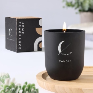 Свеча ароматическая в стакане "Home Fragrance", парфюм, черная, 7х8 см