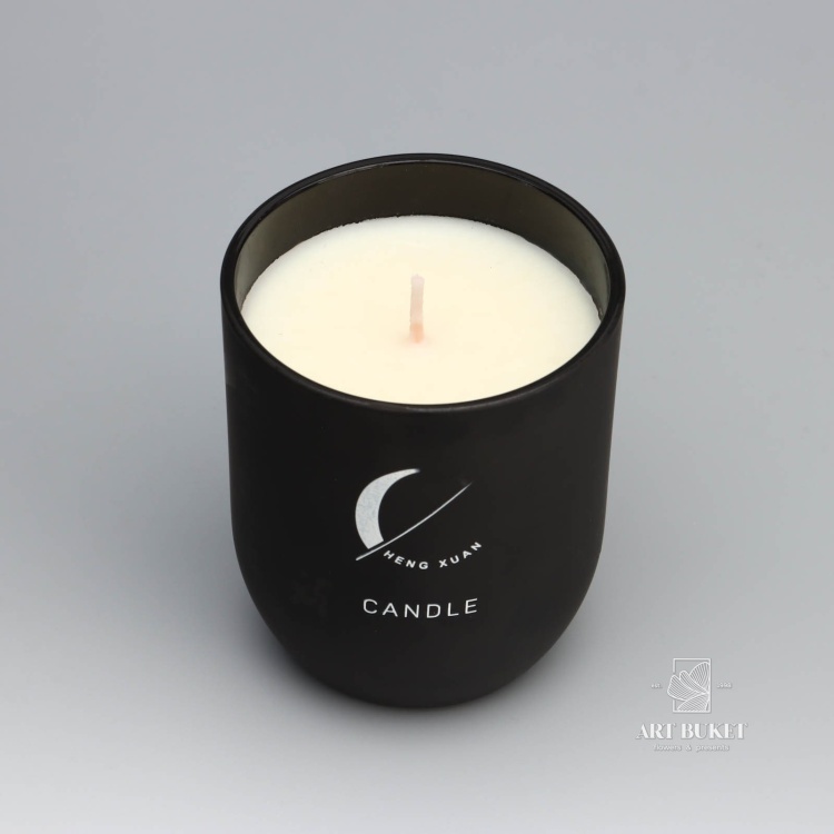 Свеча ароматическая в стакане "Home Fragrance", парфюм, черная, 7х8 см