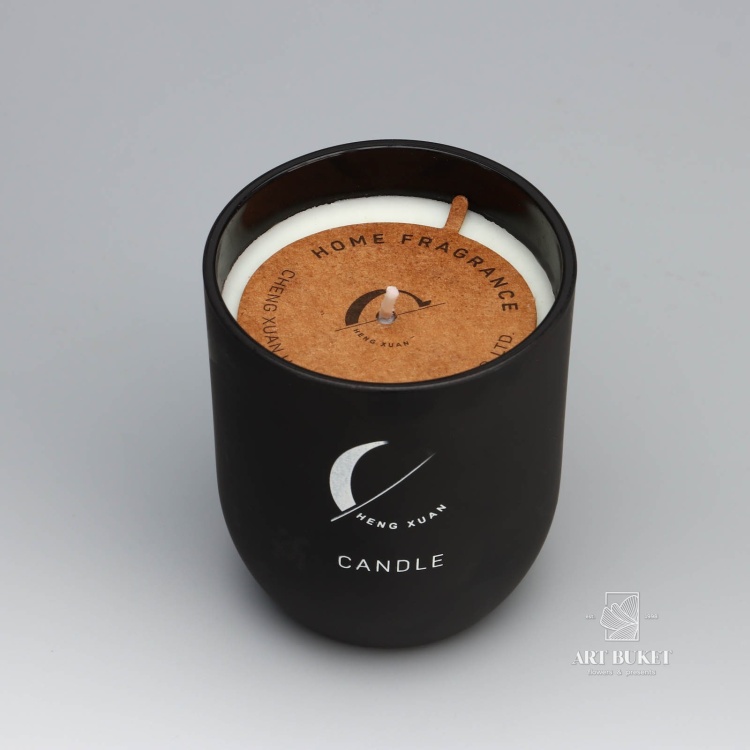 Свеча ароматическая в стакане "Home Fragrance", парфюм, черная, 7х8 см