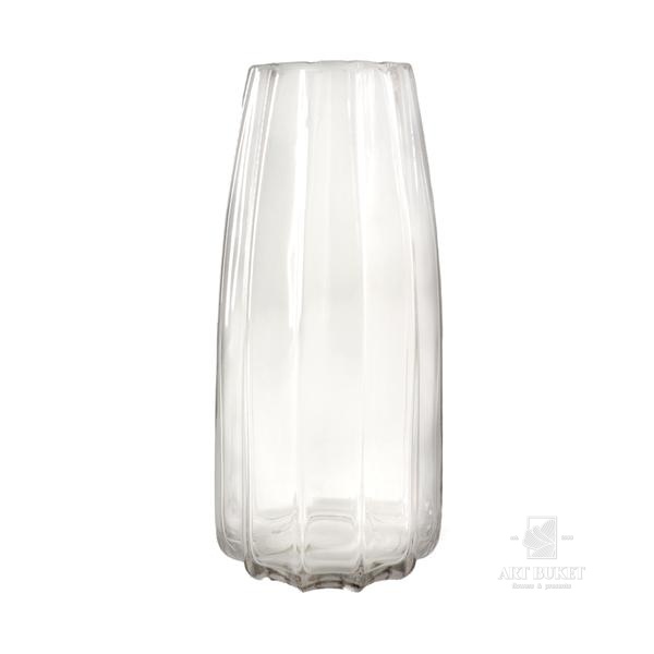 Ваза "Конус гранёный" (стекло), D10хH25 см Прозрачный (H-25, D-10, Прозрачный)