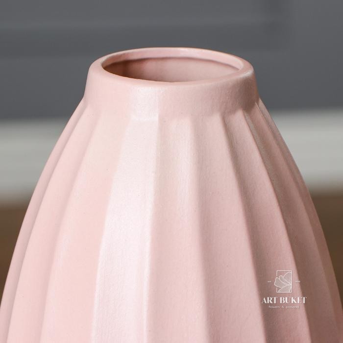 Ваза настольная "Пейзи" цвет розовый, 22 см