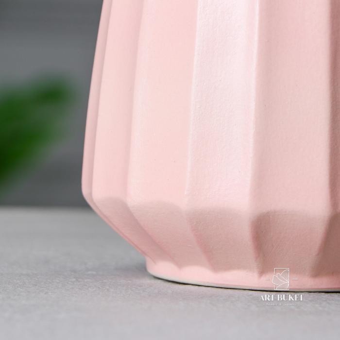 Ваза настольная "Пейзи" цвет розовый, 22 см