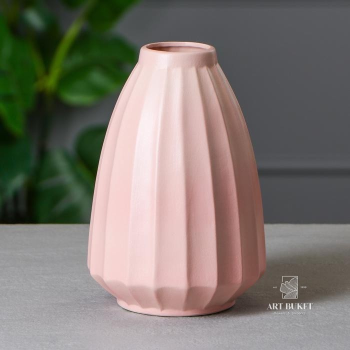 Ваза настольная "Пейзи" цвет розовый, 22 см