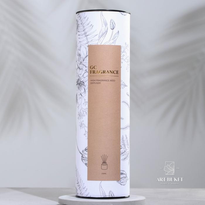 Набор для ароматизации помещений в тубусе: диффузор 250 мл, аромамасло, янтарный соблазн