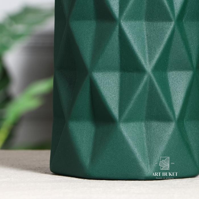 Ваза напольная "Поли" зеленый, муар, 40 см