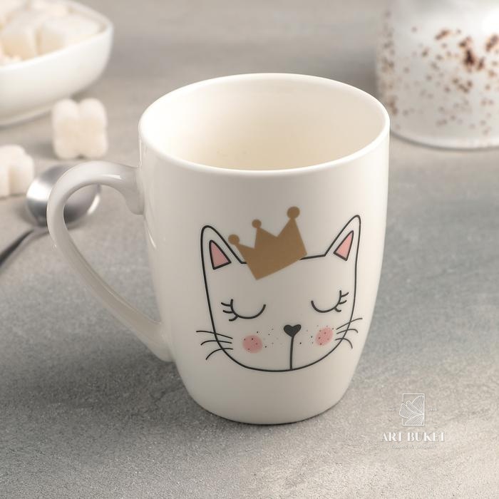 Кружка Доляна «Принцесса Мяу», 350 мл, фарфор