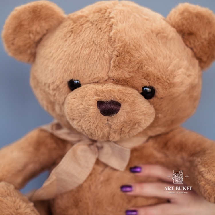 Мишка коричневый с шарфом 40 см