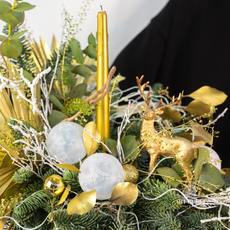 Новогодняя композиция на стол #15