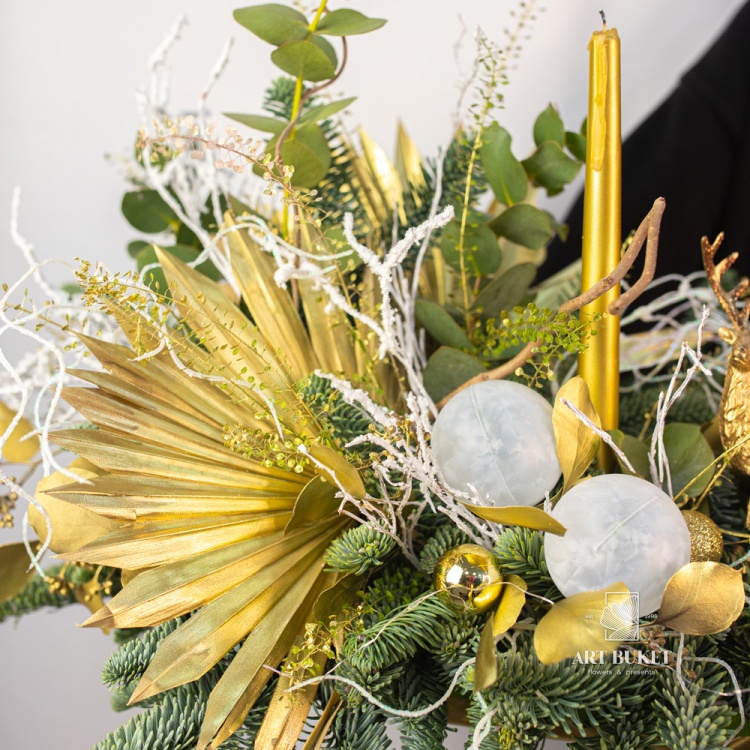 Новогодняя композиция на стол #15