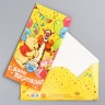 Открытка-конверт для денег "С днем варенья!": Медвежонок Винни, 17 х 8,5 см