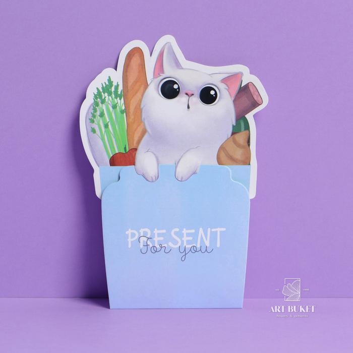 Открытка-конверт для денег «На хотелки», кот, 12 × 17 см   