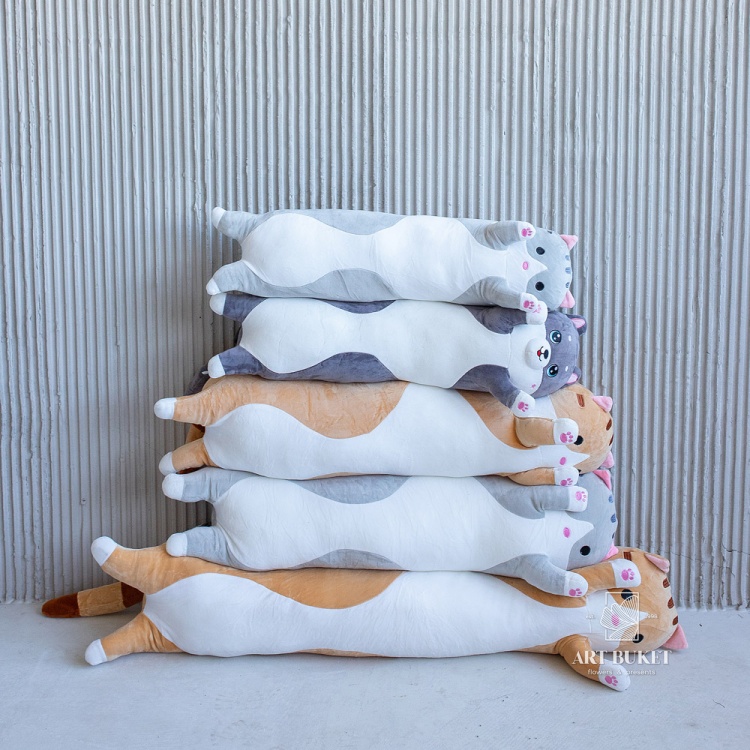 Кот валик 90 см коричневый