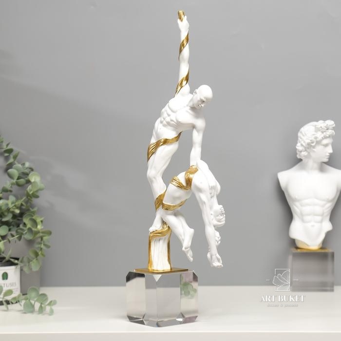 Сувенир "Гимнасты" белый с золотом 47,5х14,5х8 см   