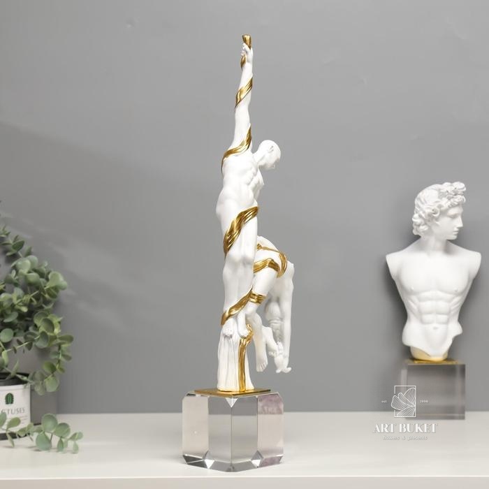 Сувенир "Гимнасты" белый с золотом 47,5х14,5х8 см   