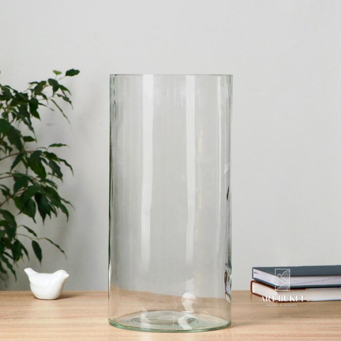 Ваза "Трубка 200" d-20см.  h-40 см(толщина стекла 3,8мм) прозрачная