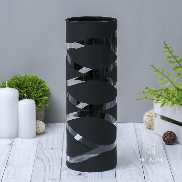 Ваза "Вернисаж" чёрный трубка 107  30см , 2,2л  