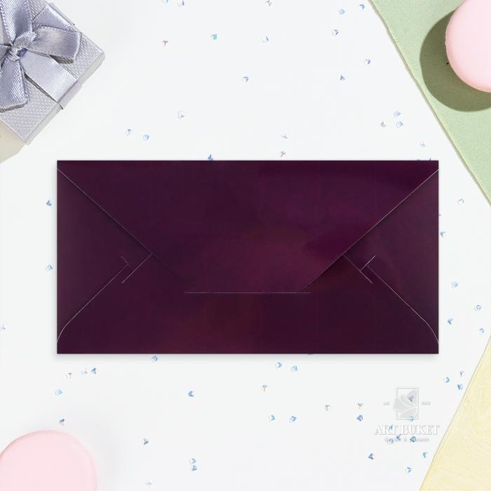 Конверт для денег "В День Юбилея!" глиттер, фиолетовый фон, 8х17 см 