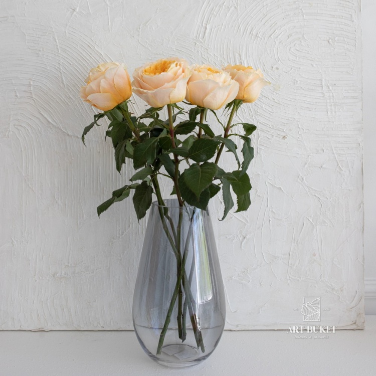 Ваза "Капля" (стекло), D14xH25 см Серый