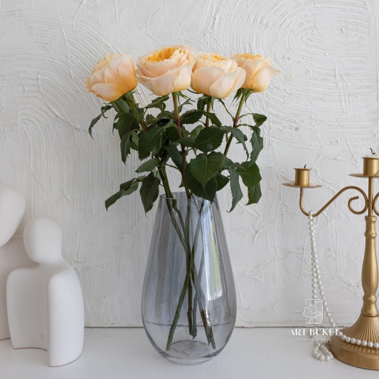 Ваза "Капля" (стекло), D14xH25 см Серый