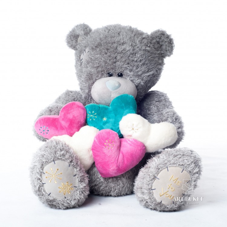 Тедди кучерявый с сердцами