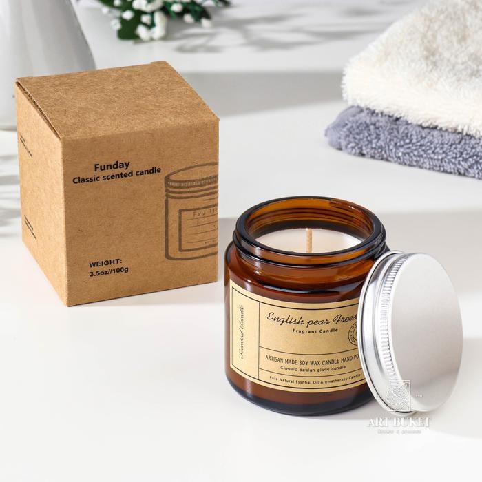 Свеча ароматическая в банке "ENGLISH PEAR FREESIA", 100 гр,           