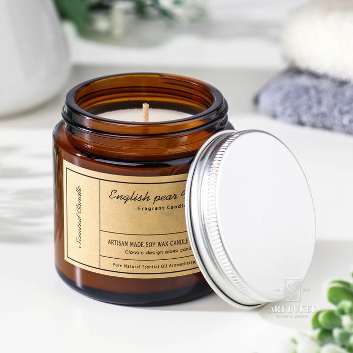Свеча ароматическая в банке "ENGLISH PEAR FREESIA", 100 гр,           