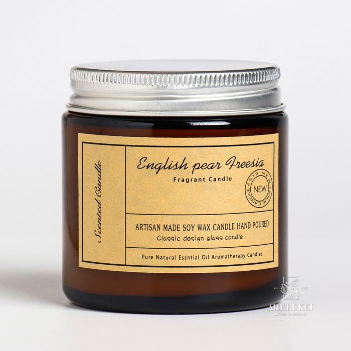 Свеча ароматическая в банке "ENGLISH PEAR FREESIA", 100 гр,           