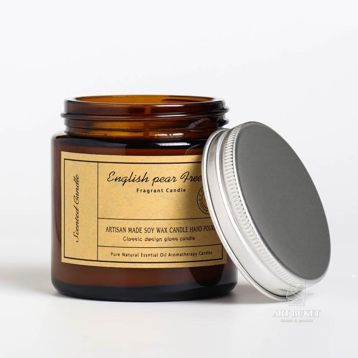 Свеча ароматическая в банке "ENGLISH PEAR FREESIA", 100 гр,           