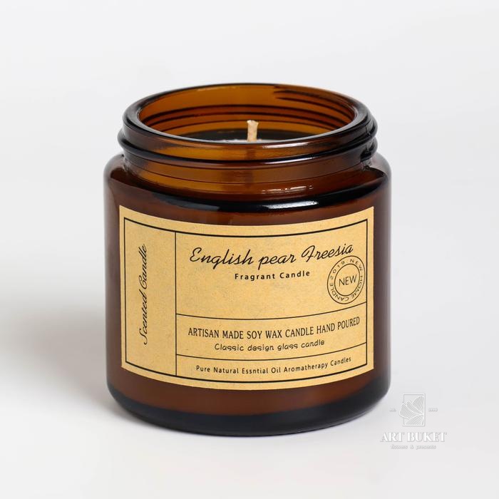 Свеча ароматическая в банке "ENGLISH PEAR FREESIA", 100 гр,           