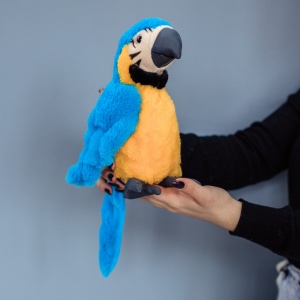 Попугай голубой 25 см