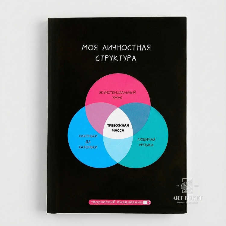 Ежедневник творческого человека с заданиями А5, 120 л. В твердой обложке «Тревожная масса»