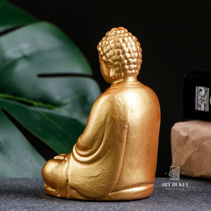 Подставка для благовоний "Будда сидит" золото, 12см 