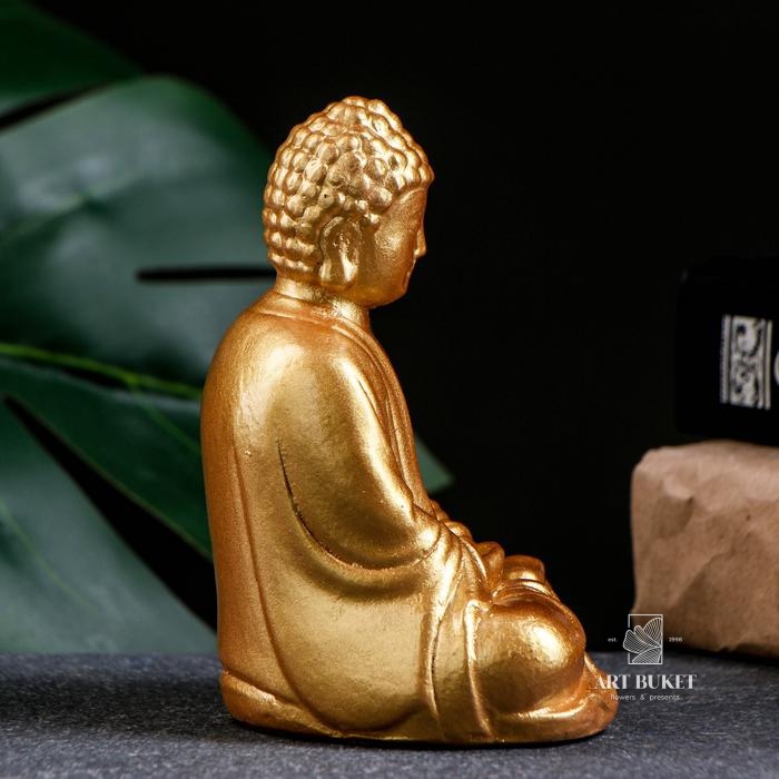 Подставка для благовоний "Будда сидит" золото, 12см 