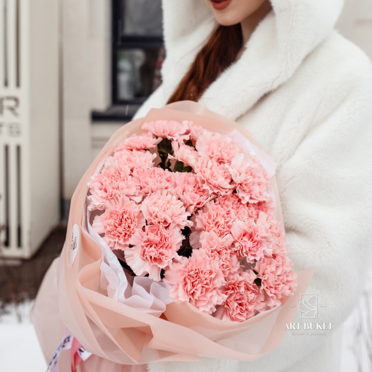 25 розовых диантусов