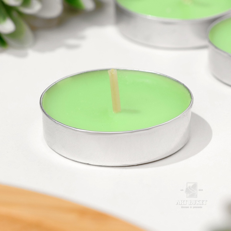 Набор свечей ароматических чайных 6 шт., яблоко