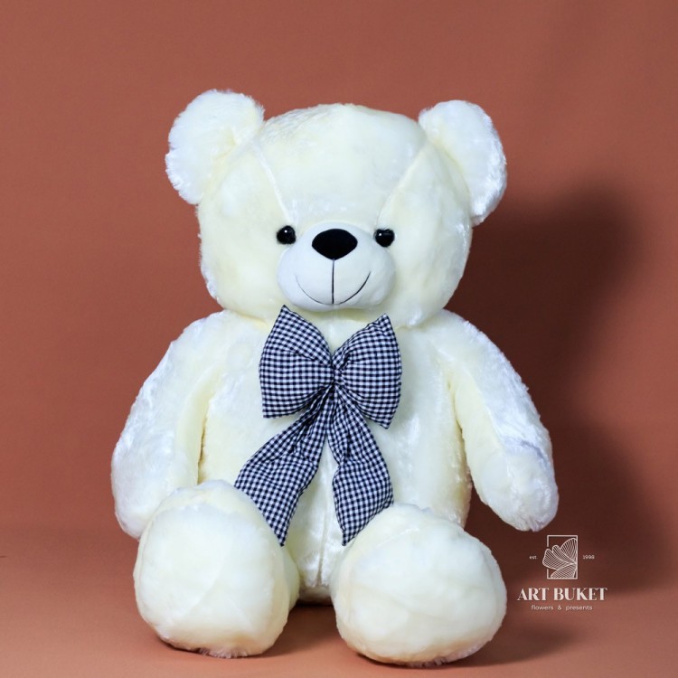 Медведь с клетчатым бантом