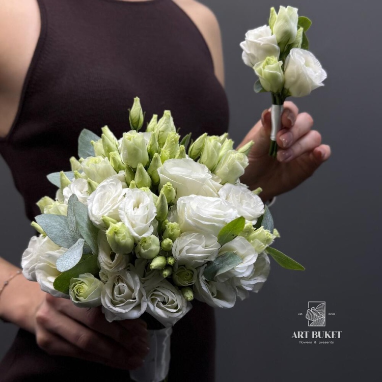 Свадебный букет из эустомы