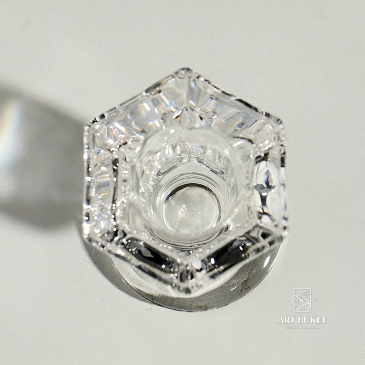 Стеклянный подсвечник на 1 свечу «Юнона», прозрачный, 6×5×4.5 см