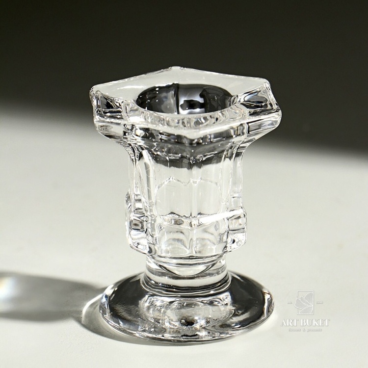 Стеклянный подсвечник на 1 свечу «Юнона», прозрачный, 6×5×4.5 см